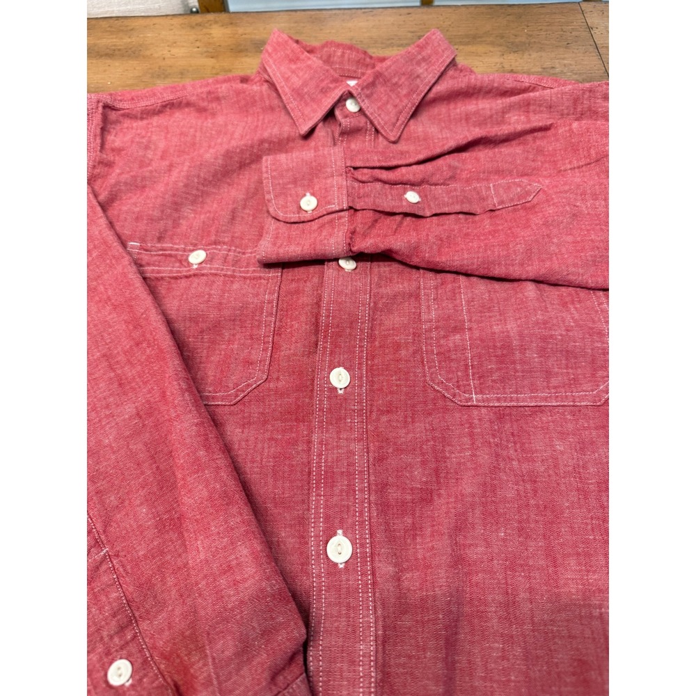 Old‎ Navy Slim Fit Rust Red Long Sleeve Button Down Shirt Mens XL Fall Casual - Picture 3 of 8